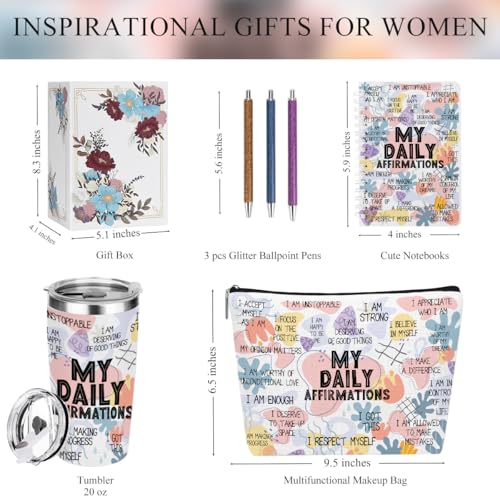 Positive Daily Affirmations Gift Set for Women - 6-Piece Bundle (0841)