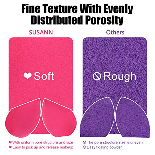 S USANN 12-Piece Makeup Sponge Set with Holder - Flawless Blending for All Cosmetics