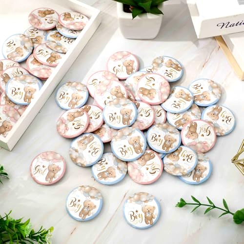 Bear Gender Reveal Button Pin - Team Girl or Boy Pin Badge for Baby Shower