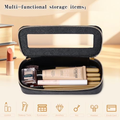 LOFOWN Slim Makeup Brush Case - Waterproof Clear Travel Cosmetic Bag