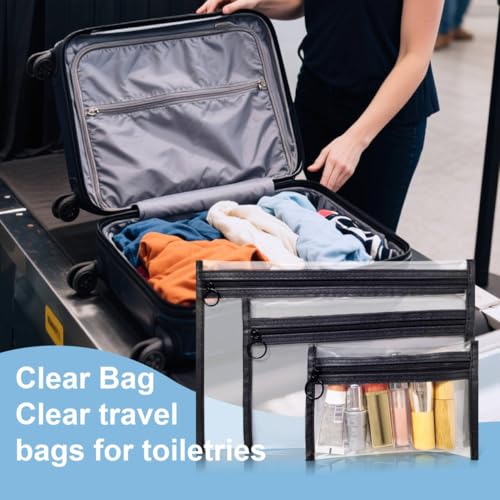 Clear Toiletry Bags Set - 3 Pack PVC Travel Makeup Organizers