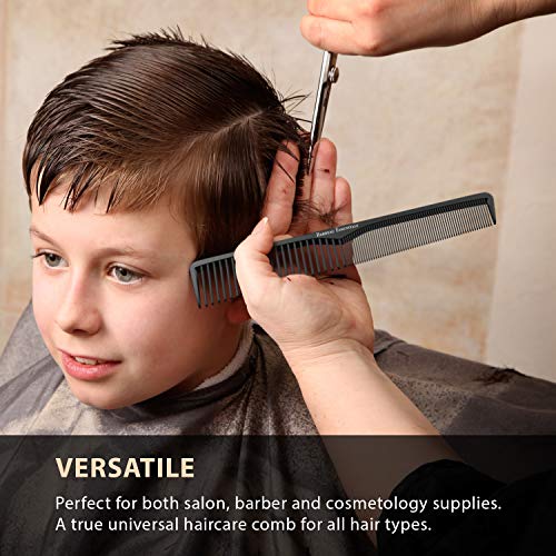Bardeau Essentials 7-Inch Carbon Fiber Anti-Static Heat-Resistant Hair Comb (Pack of 1)