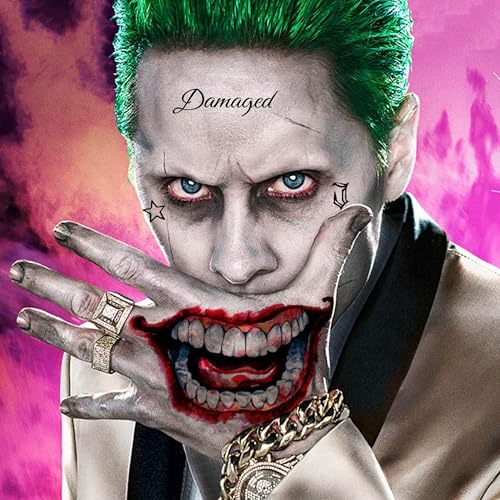 FANRUI Jok Halloween Face Tattoos 6 Sheets Temporary Body Art for Adults & Kids
