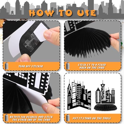12-Piece Hero City Skyscraper Honeycomb Centerpieces