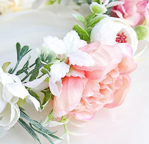 Vivivalue Bridal Flower Crown Garland Headband - Floral Halo (Variation J)