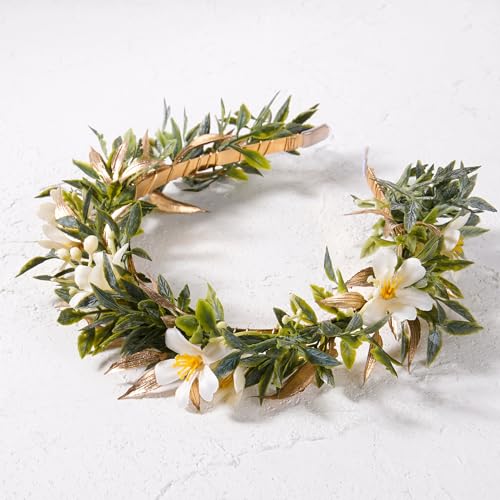 Beige Fairy Flower Crown Headband Handmade Bohemian Floral Headpiece for Weddings & Events