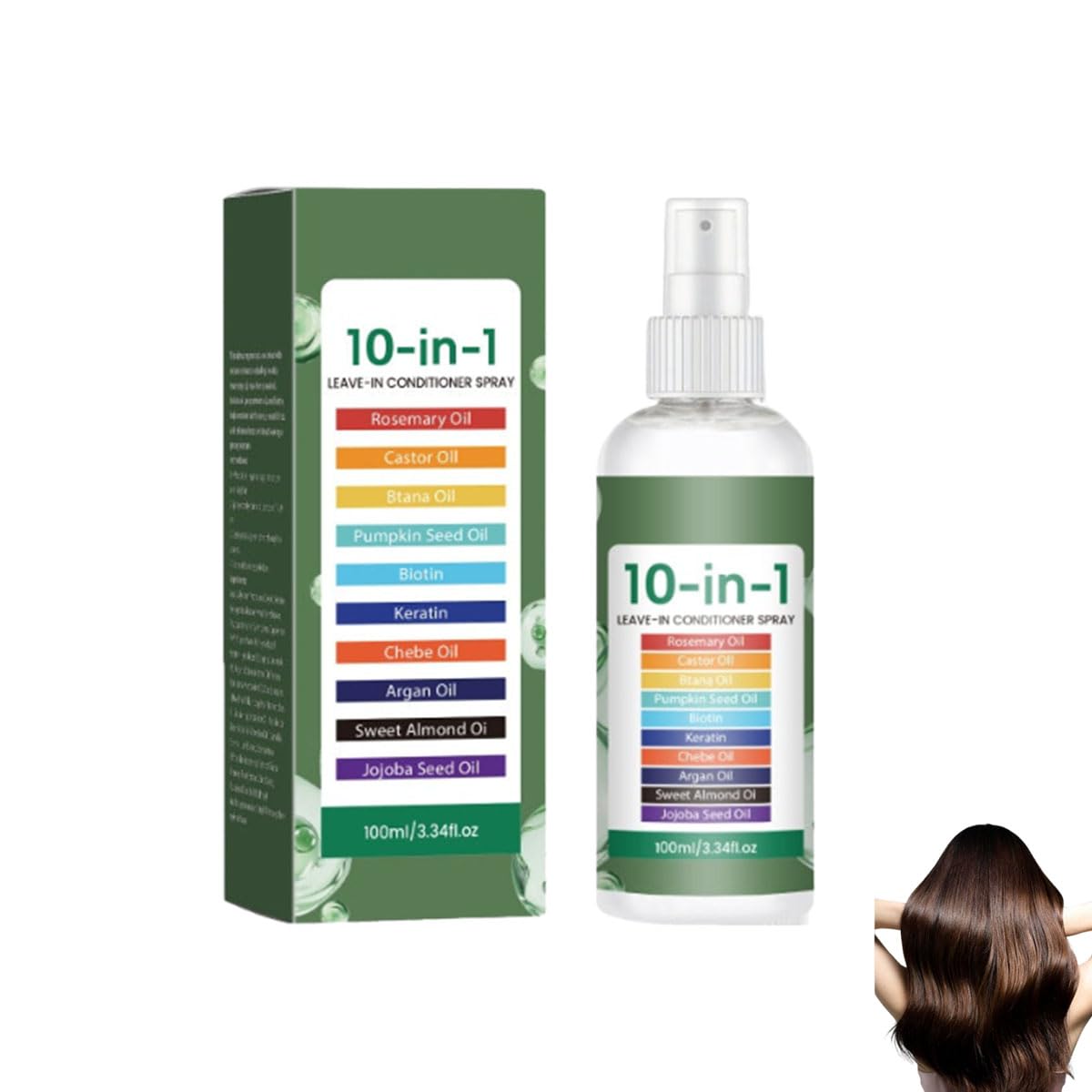 Hair Conditioning Mist Detangling Spray, Leave In Conditioner Spray, Complete Leave-In Conditioning Mist for Dry, Frizzy, Straight & Curly Hair (1PCS)