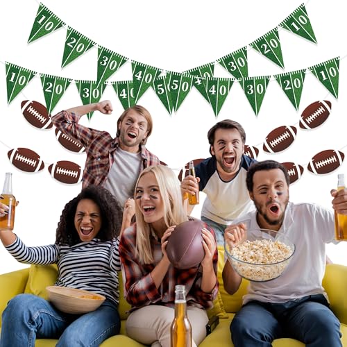 Football Party Decorations - 4 Pre-Strung Pennant Banners