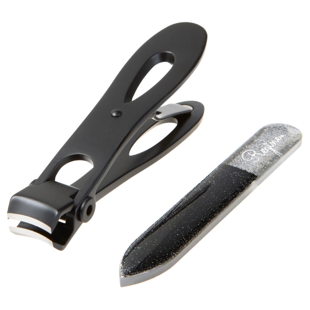 Regine Switzerland 3pc Nano File Set: Professional Heavy Duty Glass Nail Files with Case Kit - Reusable Crystal Fingernail Manicure and Pedicure Tools for Men, Women, and Adults (Leopard)
