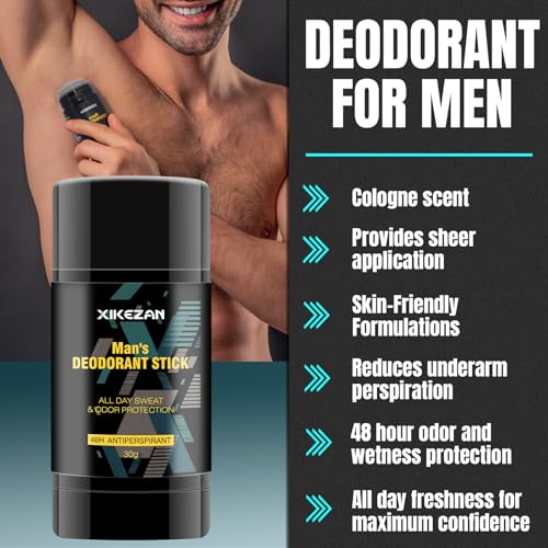 XIKEZAN Men's Grooming Gift Set - 3-in-1 Body Wash, Face Wash & Deodorant
