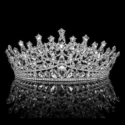 CAVETEE Silver Princess Tiara for Girls & Women - Birthday & Party Crown