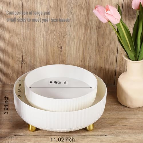 360° Rotating Makeup Organizer - Ivory White Skincare Tray