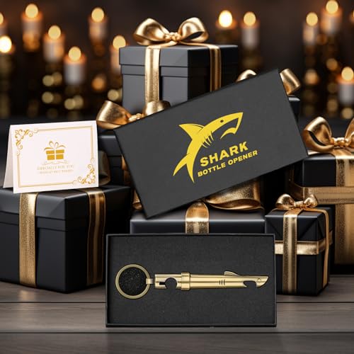 LKKCHER Shark Bottle Opener Keychain - 2-in-1 Corkscrew for Beer & Wine