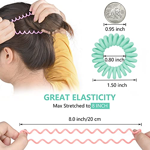 Teqifu 18-Pack Spiral Hair Ties - No Crease, Damage-Free Hold