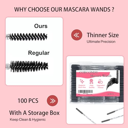 100 Disposable Mini Spoolie Brushes for Eyelash Extensions