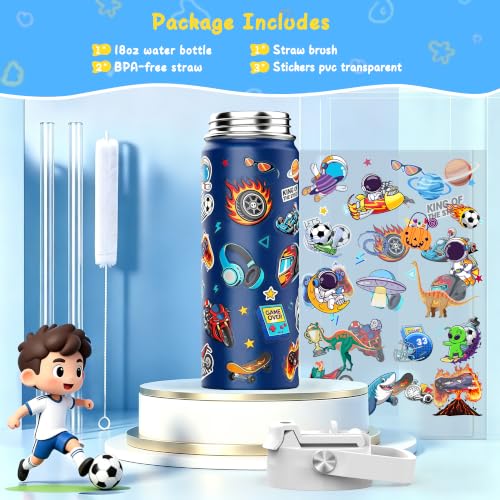 18oz Kids Insulated Water Bottle with Dual-Drink Spout - BPA-Free