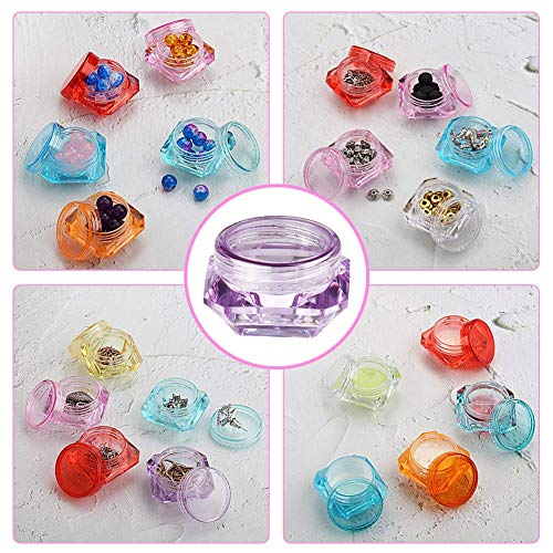 Healthcom 50 Pcs 5ml Empty Cosmetic Sample Jars - Clear Diamond Makeup Pots