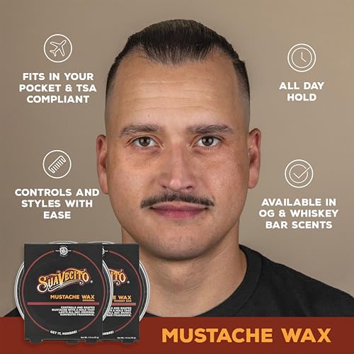 Suavecito Whiskey Bar Mustache Wax 1.5 oz - All Day Hold & Moisturizing