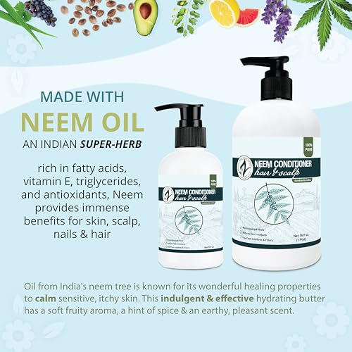 Zatural Neem Hair Conditioner - Deep Moisturizing Botanical Formula, Supports Shine & Manageability (8 Fl Oz)