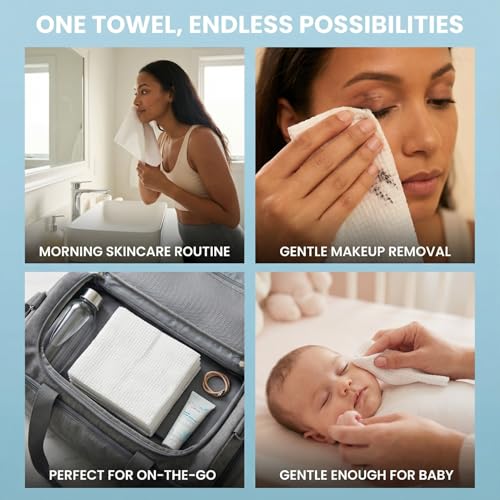 Eva Naturals XL Disposable Face Towels, 50ct - Eco-Friendly Viscose