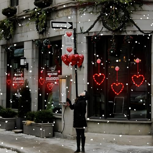 Battery Powered Heart Shaped Window Lights - 3 Pack Valentine's Day Decor
