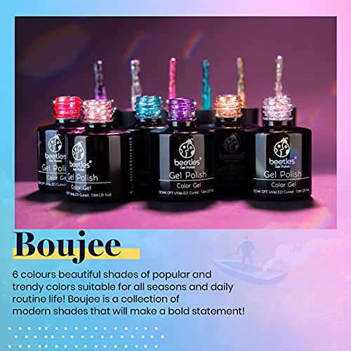 Beetles Glitter Gel Polish Set - 6 Colors UV Soak Off Nail Polish