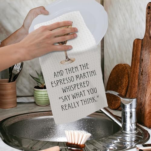 Espresso Martini Kitchen Towels - Decorative Hand Towels for Home
