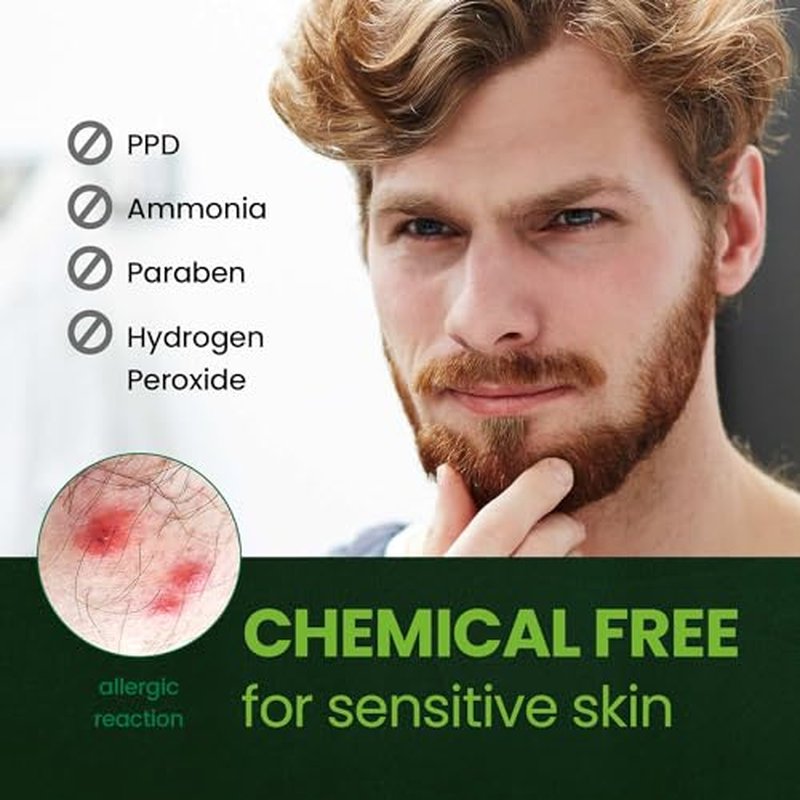 Mustache & Beard Dye - Soft Black | PPD-Free, Vegan, Gentle Formula for Sensitive Skin