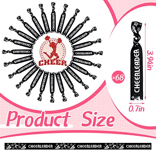 Taiyin 68 Pcs Cheer Hair Ties Bulk Black - Cheerleader Hair Accessories