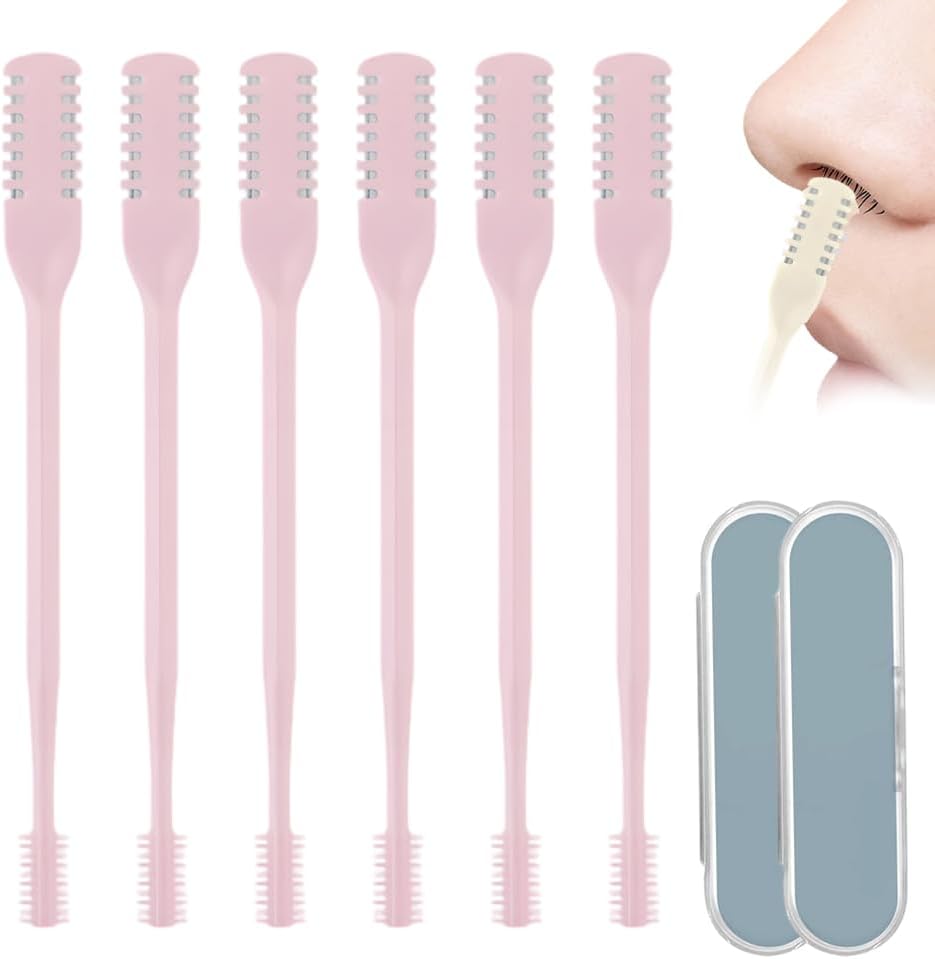 Nasal Hair Remover Tool - 360° Rotating Portable Manual Cutter | Travel Essentials, 3 PCS, Beige