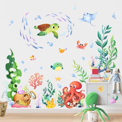 Under the Sea Wall Decals - Ocean Fish, Turtles & Octopuses for Kids