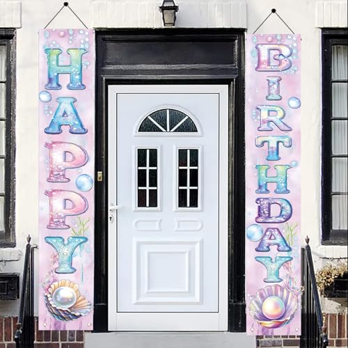 Mermaid Birthday Porch Banner Set - Under the Sea Party Decor