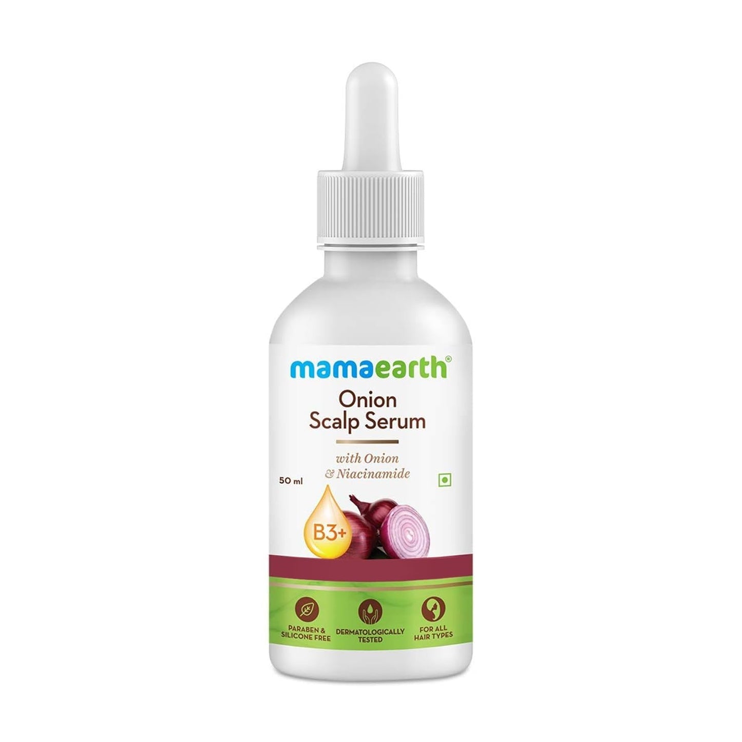 Mamaearth Onion Scalp Serum with Niacinamide | Hydrating Formula to Enhance Hair Growth & Thickness | Hair Fall & Breakage Control Solution | 1.69 Fl Oz (50ml)