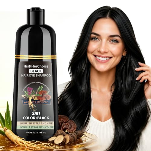 Black Hair Dye Shampoo 3-in-1 for Natural Gray Coverage