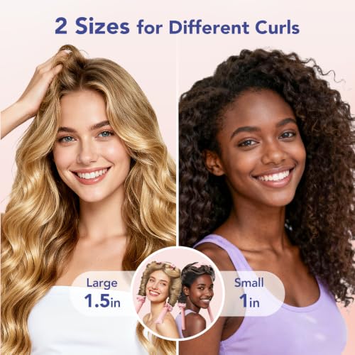 LitBear Pink Heatless Curlers Set with Soft Hair Rollers for Overnight Styling