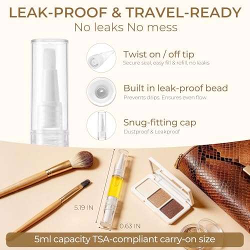 Refillable Cuticle Oil Pen Set - 3 Pack, 5ml Leak-Proof