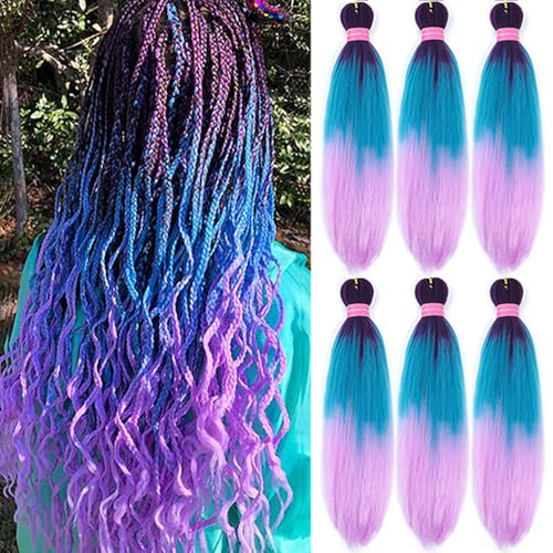 Purple Braiding Hair Extensions 26 Inch Pre-Stretched for Women - AFNOTE