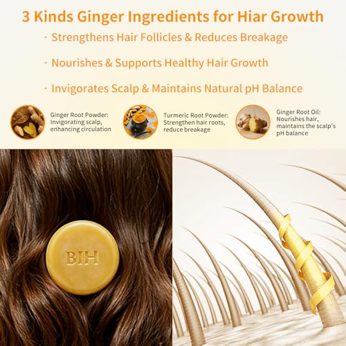 BIH Turmeric & Ginger Shampoo Bars - 2 Pack for Hair Growth