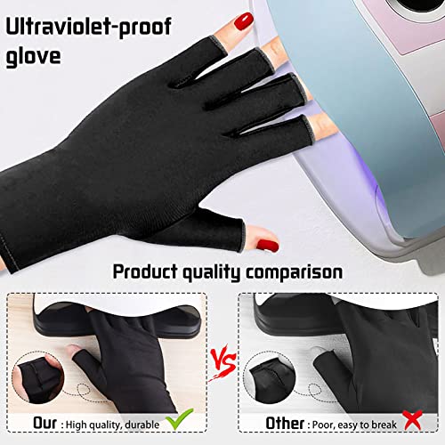UV Protection Fingerless Gloves for Gel Manicure - UPF 50+