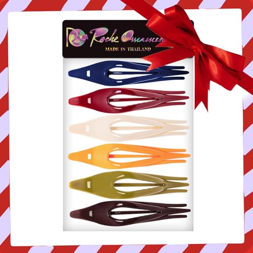 Classic 6 Pcs Flat Claw Clips for Women - No Slip, Medium Size