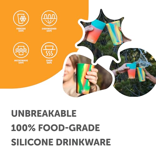 Silipint 16oz Unbreakable Silicone Pint Glass - BPA-Free, Dishwasher Safe Tumbler for Hot & Cold Drinks