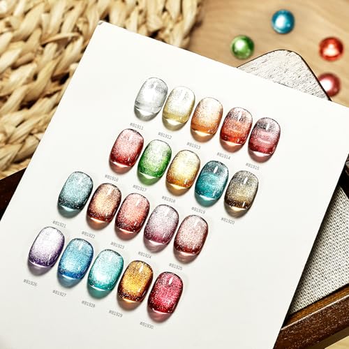 JODSONE 23-Piece Cat Eye Gel Nail Polish Set with Magnet and Base/Top Coat