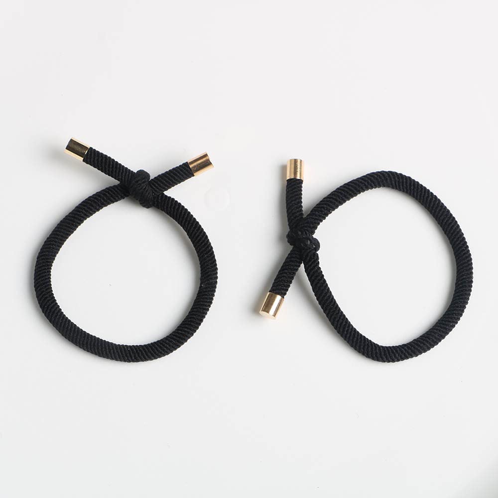 Elastic Hair Ties - Stretchy Rubber Bands for Women | Pack of 12 Black Ponytail Holders