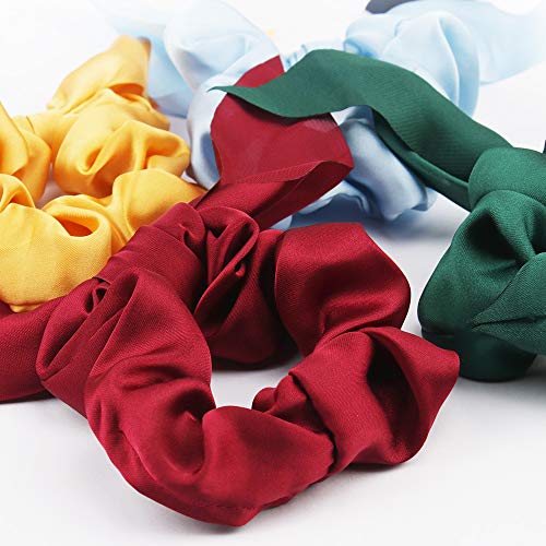 ANBALA C-6 Silk Chiffon Scrunchies Set 18 Pcs Hair Accessories with Bow for Women & Girls
