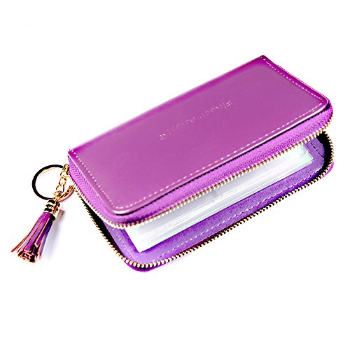 Purple Nail Stamping Plate Holder Case with 24 Slots - Organizer for Nail Art Stamps
