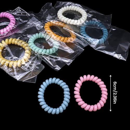 72-Piece Colorful Spiral Hair Ties, No-Damage Coil Ponytail Holders