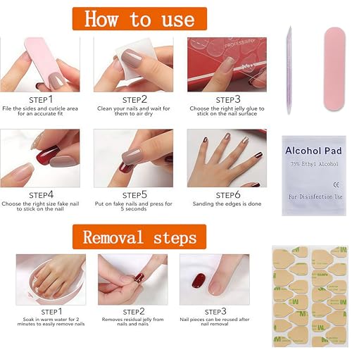 24pcs Dark Blue Daisy Press-On Nails for Spring Manicure