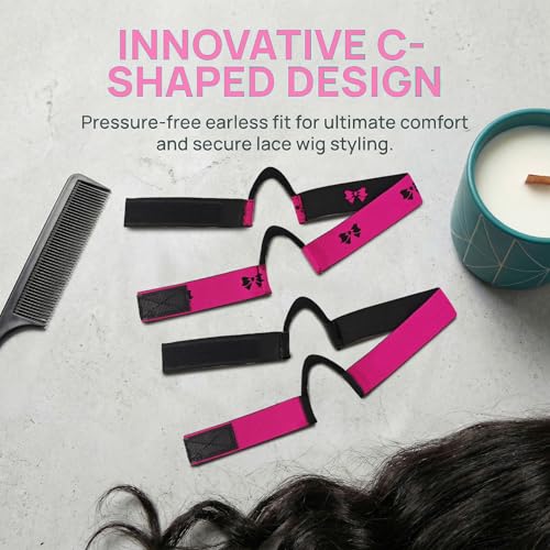 C-Shaped Ear Cut Out Wig Band for Lace Front Wigs - 2 Pack