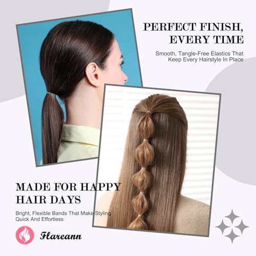 2000 Clear Hair Elastics - Durable No-Snag Rubber Bands for Styling