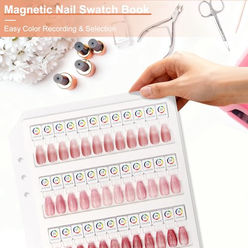 Magnetic Nail Color Display Page - White 48-Tip Swatch Refill Sheet